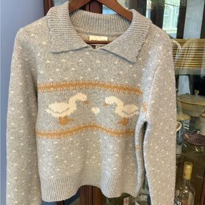 Freshman Grey Sweater with Cream & Tan Duck Motif